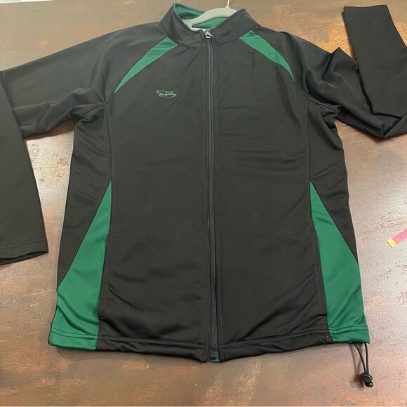 Boombah Zip Softball Cage Jacket Large Black Green - Picture 1 of 14